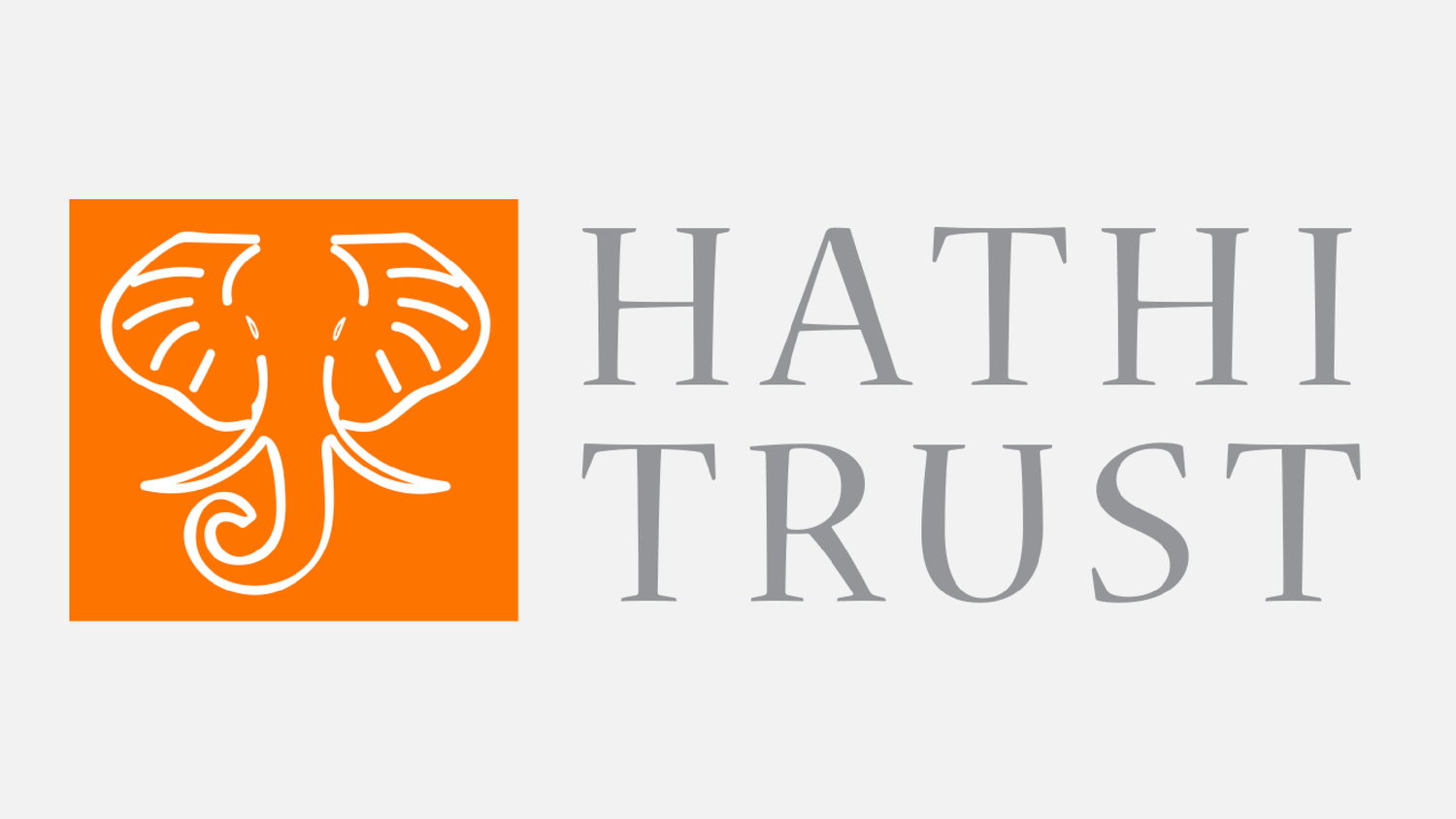 Hathi Trust徽标，名称和大象的图片