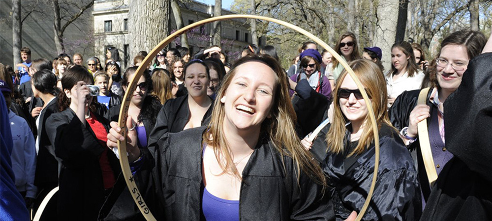 Hoop Rolling is a time honored tradition at Wellesley