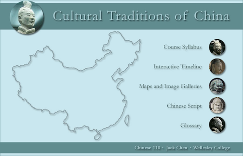 Screenshot of the Cultural Traditions of China homepage